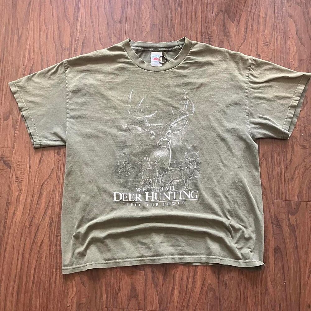 Jerzees Men's Green and Khaki T-shirt